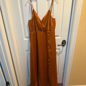 Constantine Rust Orange Satin Maxi Dress